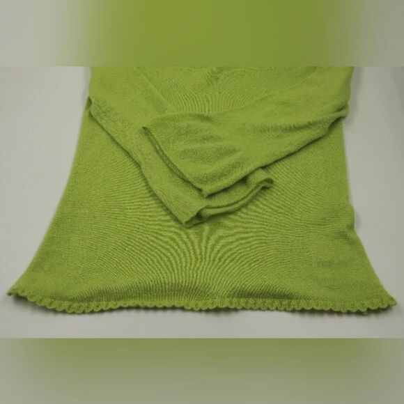 Cashmere Maria Sartini  Cotton Blend Sweater SZ 44 Neon Green - Picture 10 of 16